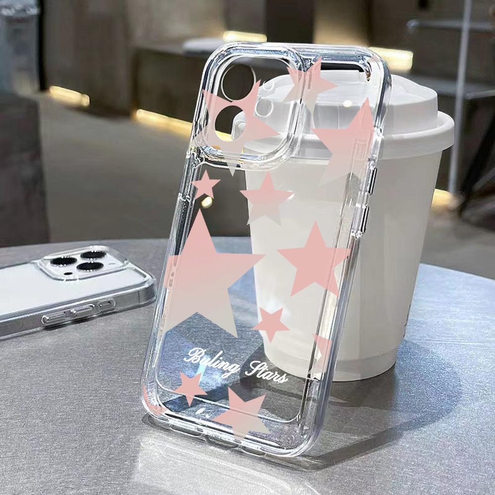 Fashion Starry Sky Stars Phone Case For IPhone 16 16E 15 14 13 12 11 17 Pro Max Air 14 Plus Shockproof Soft Clear Cases Coque