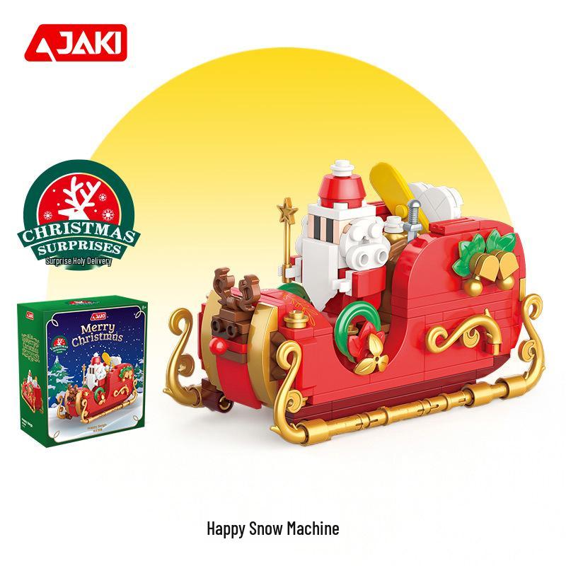 JAKI Jiaqi 5160 Christmas Tree Ornament Gingerbread House Train Building Blocks Toy for Kids