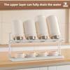 2 Layer Cup Organizer with Drain Tray Countertop Storage Rack for Mugs Thermos Cups Kitchen Organizers and Storage Spaces Shelf