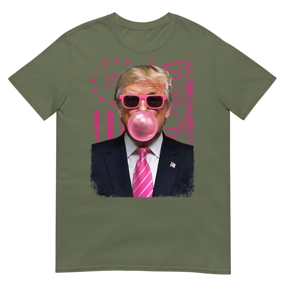 Funny Trump Bubble Gum Pink Usa Flag Tshirt