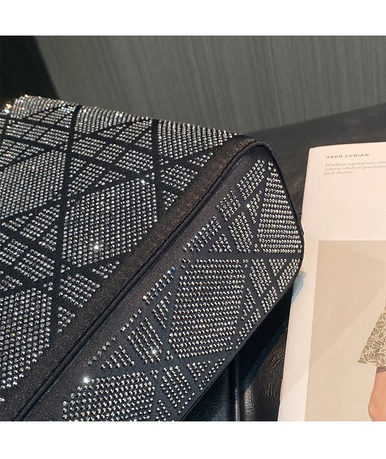 Rhinestone Light Luxury Women's 2025 Princess Diana Handheld Crossbody Shoulder Bag - Exquisite Small Square Design