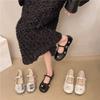Rhinestone shallow soft sole Mary Jane shoes women's summer new fashion versatile comfortable small leather shoes single shoes