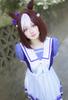 Uma Musume Tresen Short Sleeve Cosplay Cinderella Cosplay Suitable for All Gym Universal Costume Short Size [NOKIJP] Cosplay, Academy, Costume, Gray,