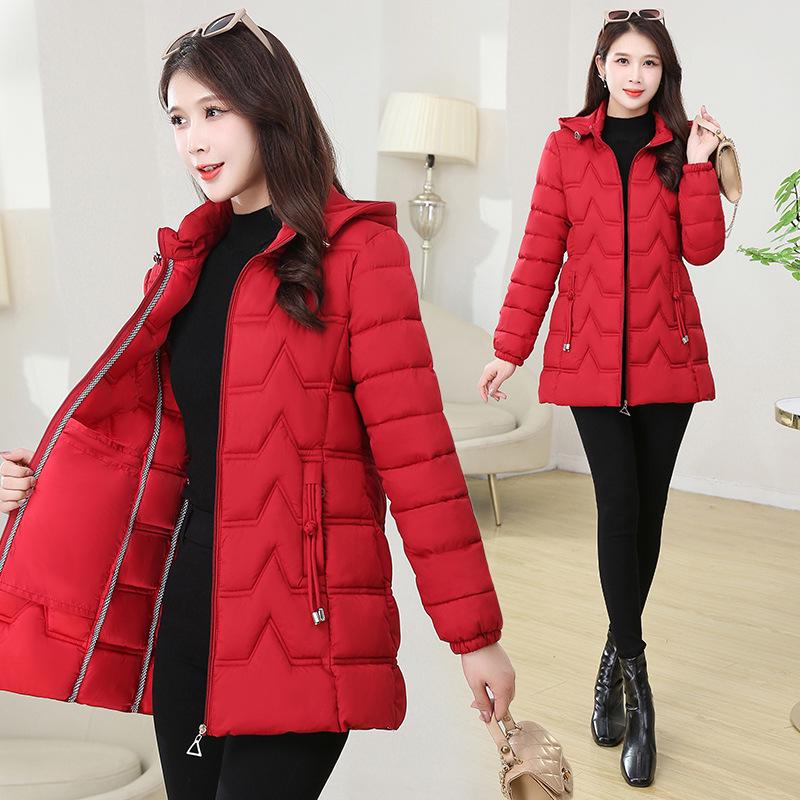 Women's Winter Slim-Fit Cotton Jacket - Medium-Length, Stylish, Warm, and Padded Outerwear for Middle-Aged and Elderly
