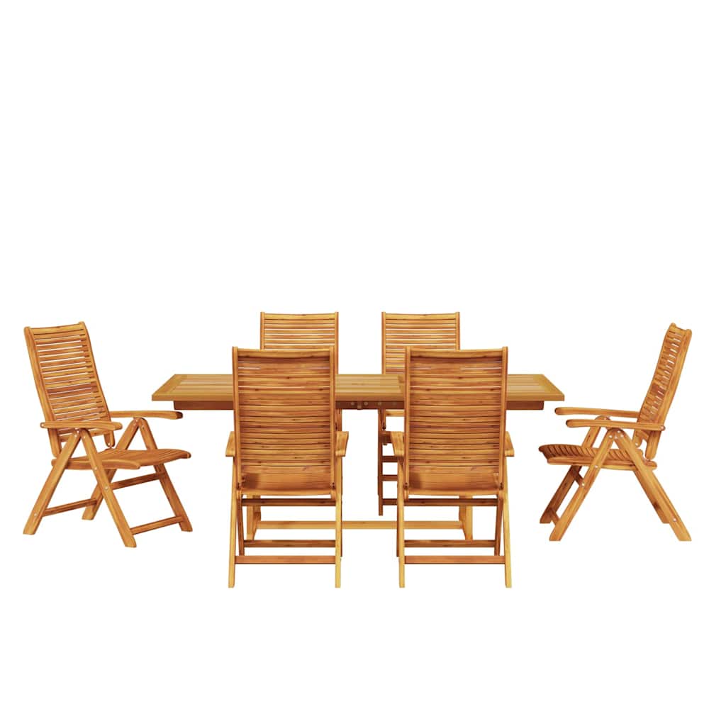 Garden Dining Set 7 pcs Brown Solid Acacia Wood