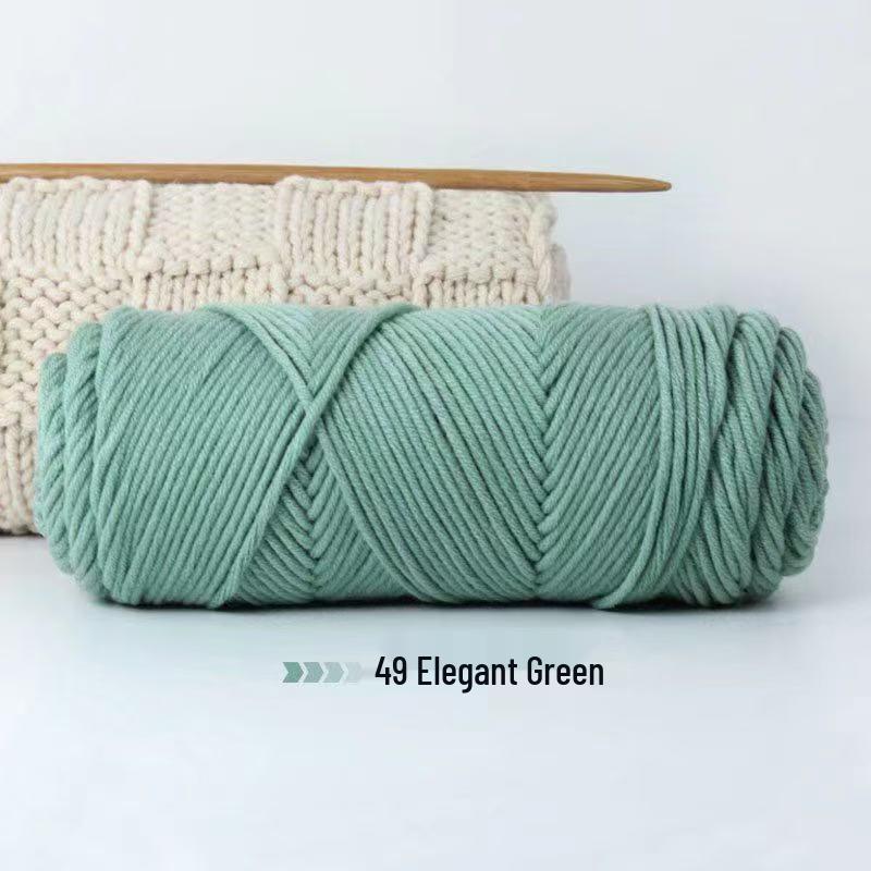 8-Strand Cotton Wool Yarn for Scarf DIY - Thick, Soft Thread with Silk Elements