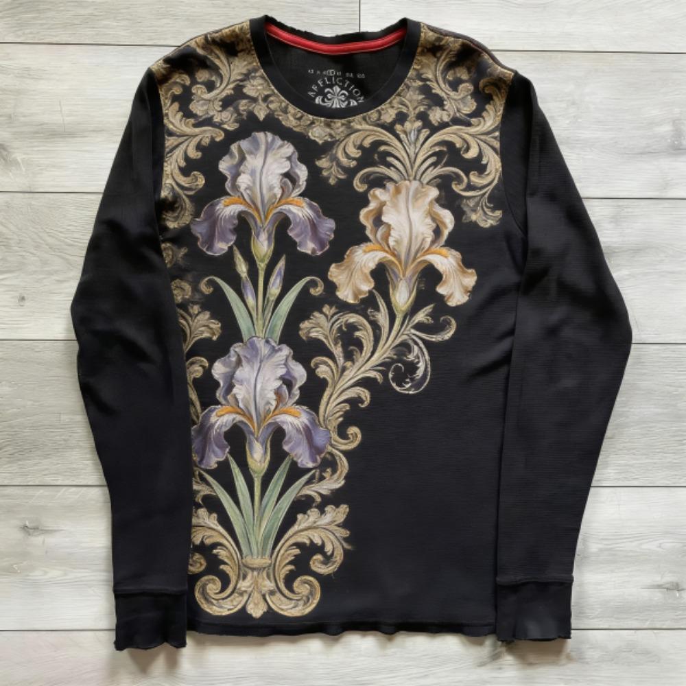 Moda Gotik Uzun Kollu Tişört Moda Yuvarlak Yaka Oversize Tişört Erkek Avrupa ve Amerika Baskılı Günlük Üstler Kadın Sokak Giyimi