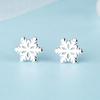 Women's Christmas Snowflake Heart Stud Earrings - Versatile New Year Jewelry