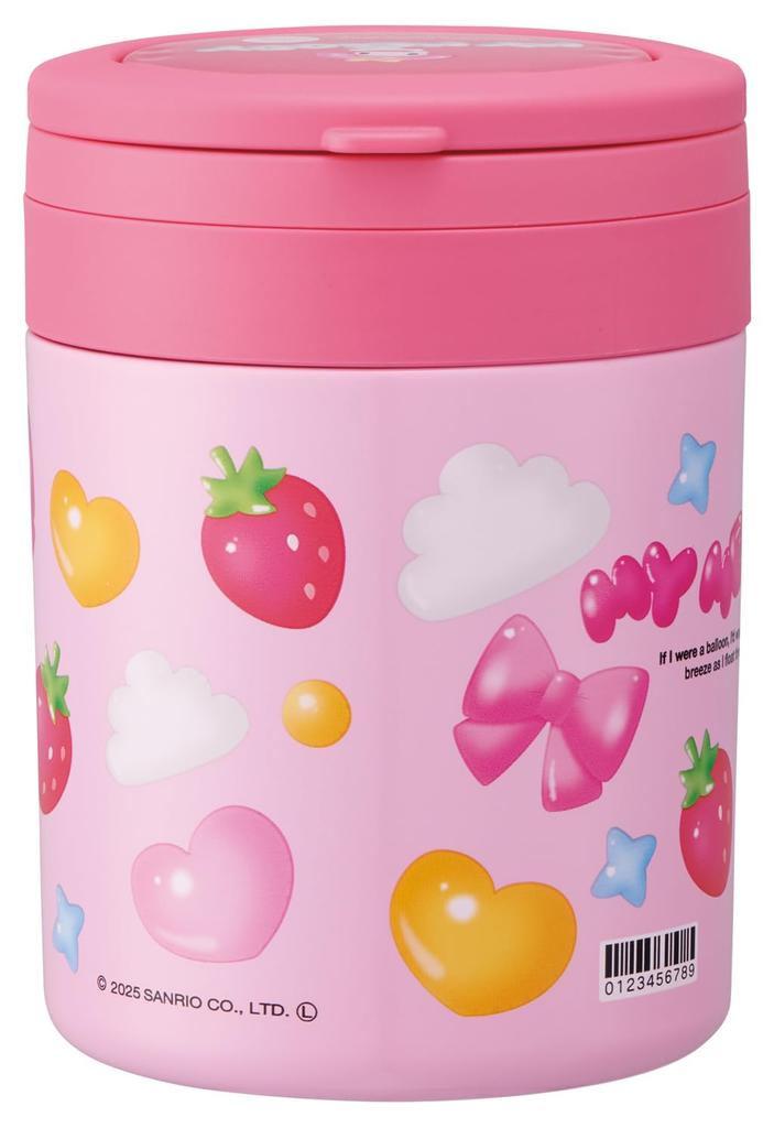Skater Insulated Soup Large Capacity with Folding Sanrio My Melody Puffy Balloon Jar, 500ml, Handle, Design, LJFO5-A