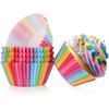 100 Colorful Cupcake Liners | Standard Size Greaseproof Baking Cups for Decorating Cupcakes, Muffins, and Wrapping Paper