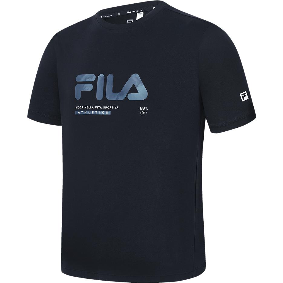 

FILA Basic Minimalist Sports Fitness Cool Feeling Round Neck Short Sleeve T-Shirt Men Tops Deep-Black A11M331114F-BK M