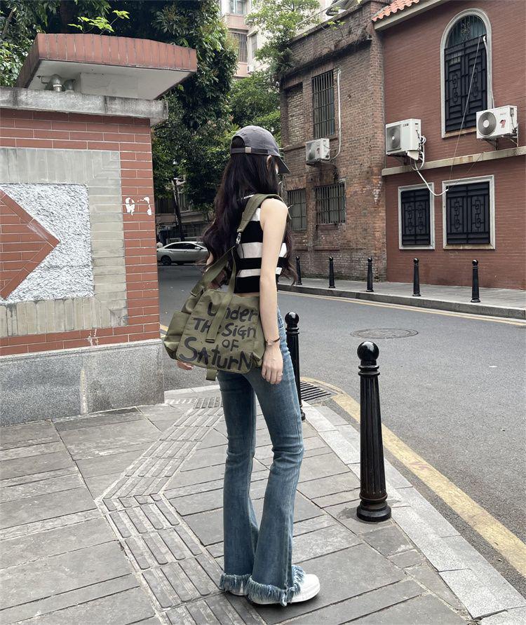 Women's Knitted Color Block Striped Sleeveless Crop Top - High Waist Summer Tank