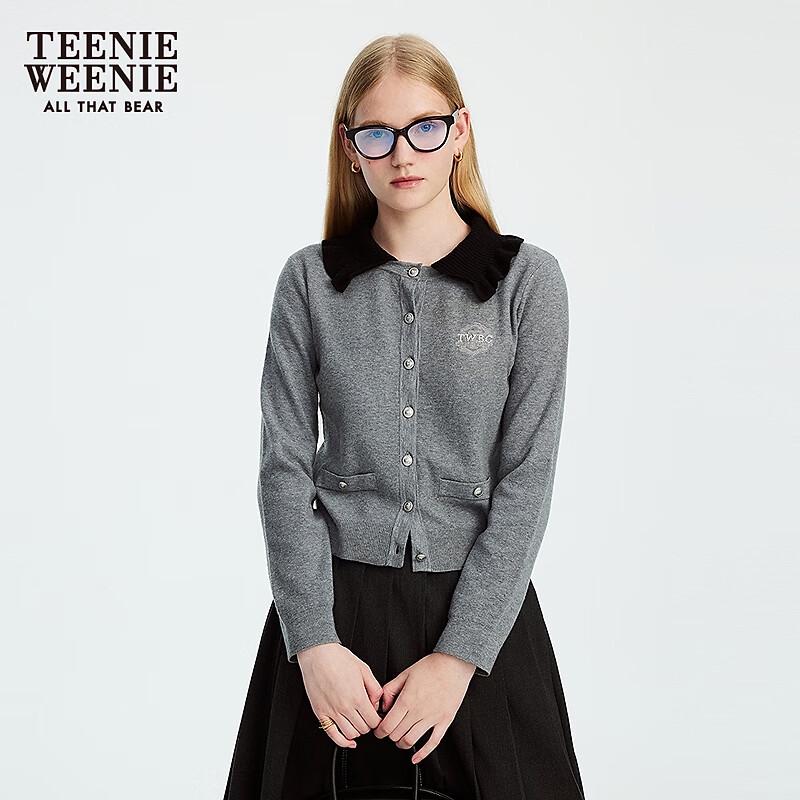 Teenie Weenie Women's Retro Polo Collar Knit Cardigan