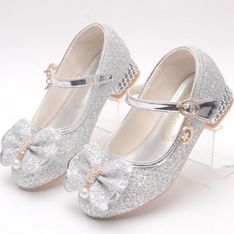 Dívčí boty na vysokém podpatku s měkkou podrážkou, křišťálové boty, princeznovské boty, módní výkonnostní kožené boty