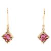 BELLESIORA K18 Square Collection 0.02ct Ruby Diamond Hook Earring Yellow GoldUsed