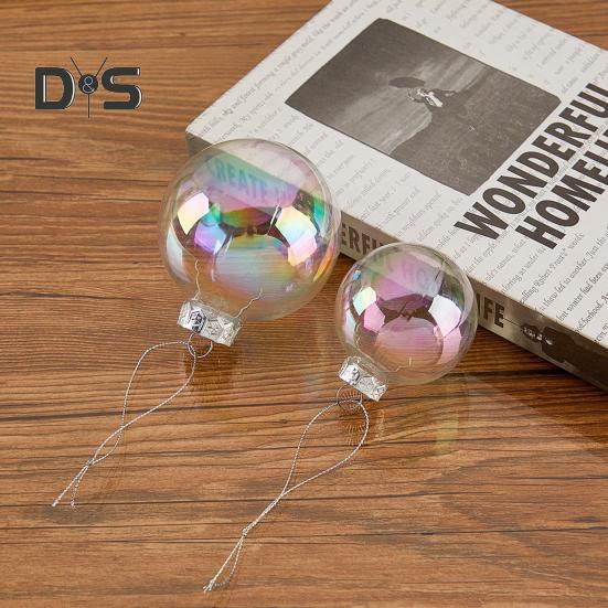 30 szt. opalizujących ozdób kulkowych przezroczystych bombek choinkowych plastikowych wiszących kulek bąbelkowych na imprezę choinkową do dekoracji wewnątrz/na zewnątrz