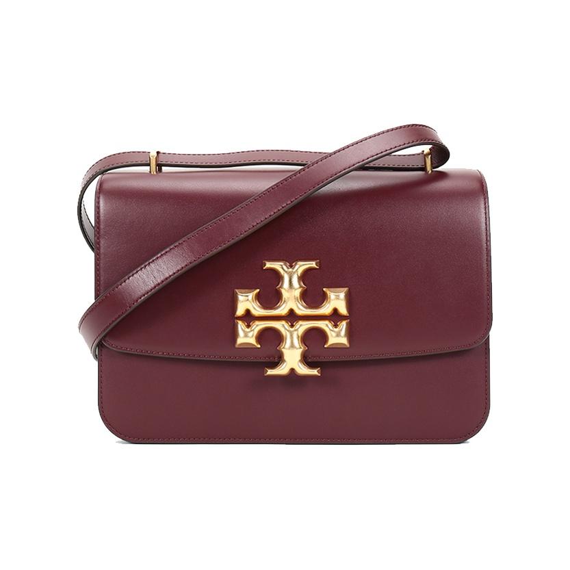 Tory Burch TB Eleanor Fashion Trend Bag Flap Closure Leather Crossbody Shoulder Bag Women Bags Burgundy 75003-639
