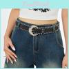 Half Metal Circle Pin Buckle Hand Woven Rope Womens Belt Clothing Accessories