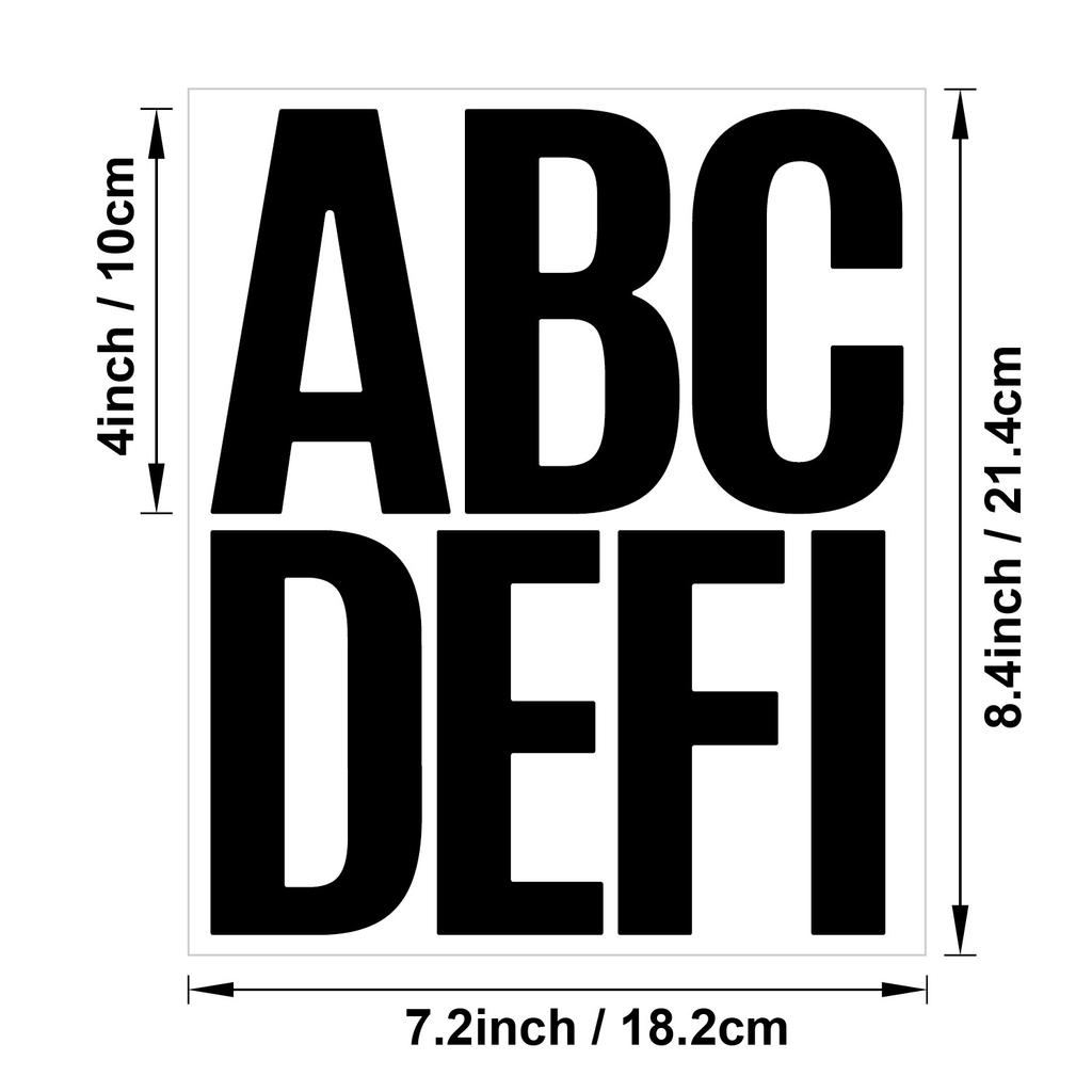 4-inch English Letter Sticker Large Size Waterproof Mailbox Party Car DIY Light Small Letter Sticker
