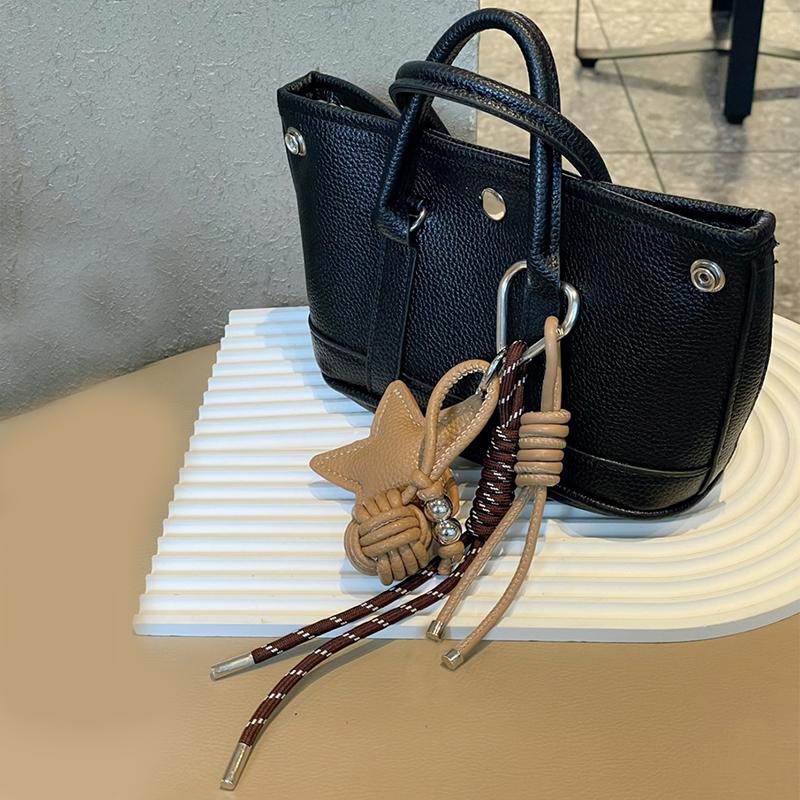 PU Leather Star and Ball Pendant Love Heart Ring Keychain Women Bag Decoration Backpace Accessories for Daily Use or Party Gifts