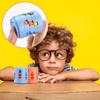 Rotating Bean Puzzle Toy Blue 6x6x7cm Compact Portable Fun Bean Puzzle Cube Fingertip Toy