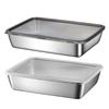 Grilling Prep and Serve Trays BBQ Platter for Raw and Cooked Food Stainless Steel Serving Trays for Food with Lid Set
