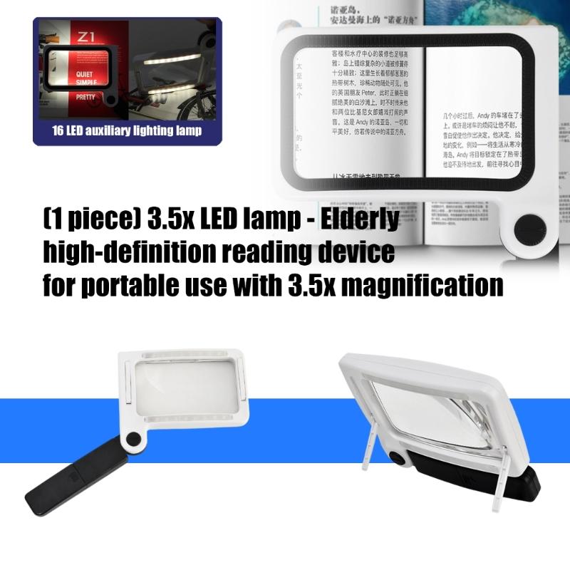 Leichte helle LED-beleuchtete 3,50-fache Handlupe Tragbare beleuchtete Leselupe für ältere Handwerker Reisende