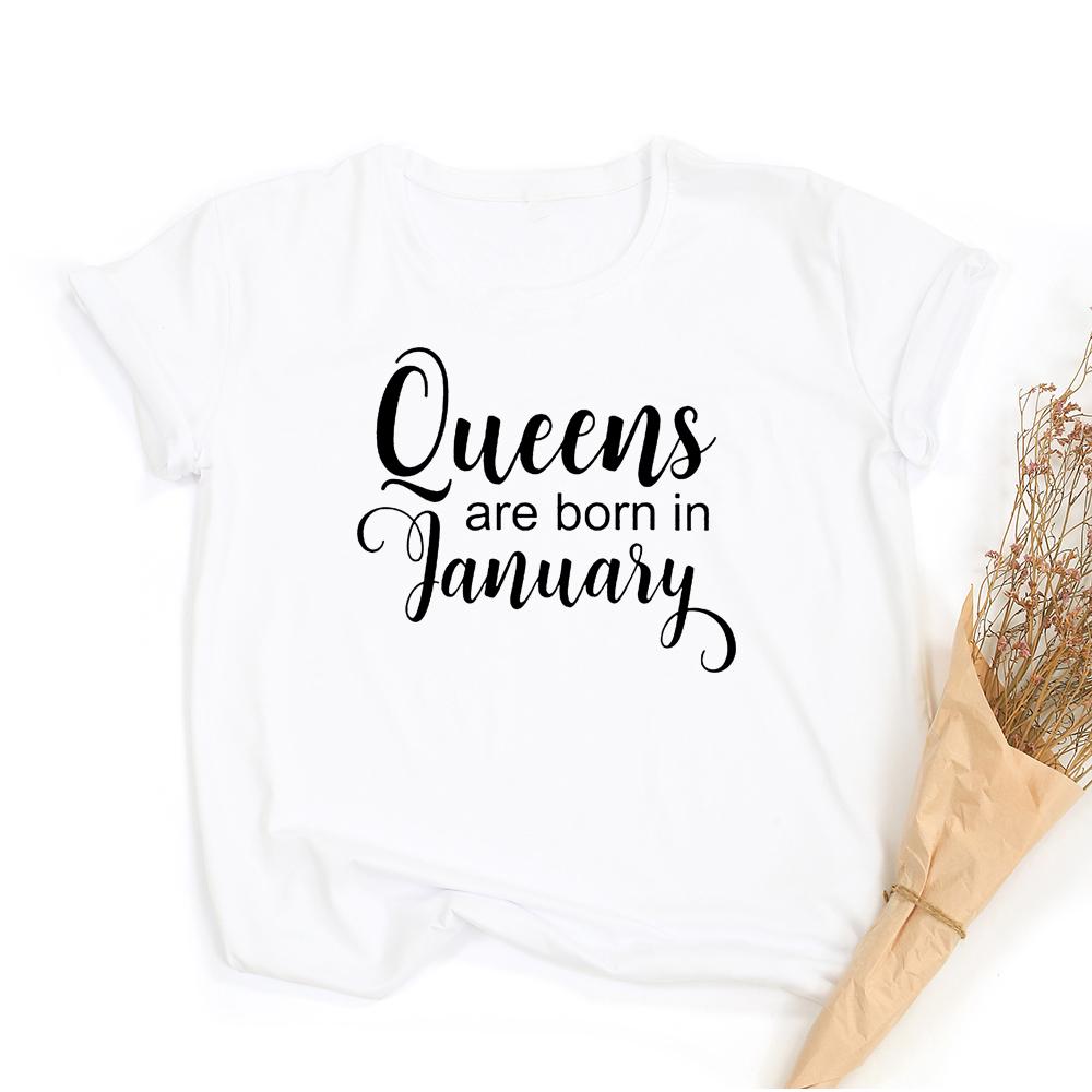 Queens Born In March June January Months Women Birthday T Shirt Harajuku Aesthetic Short Sleeve Tees