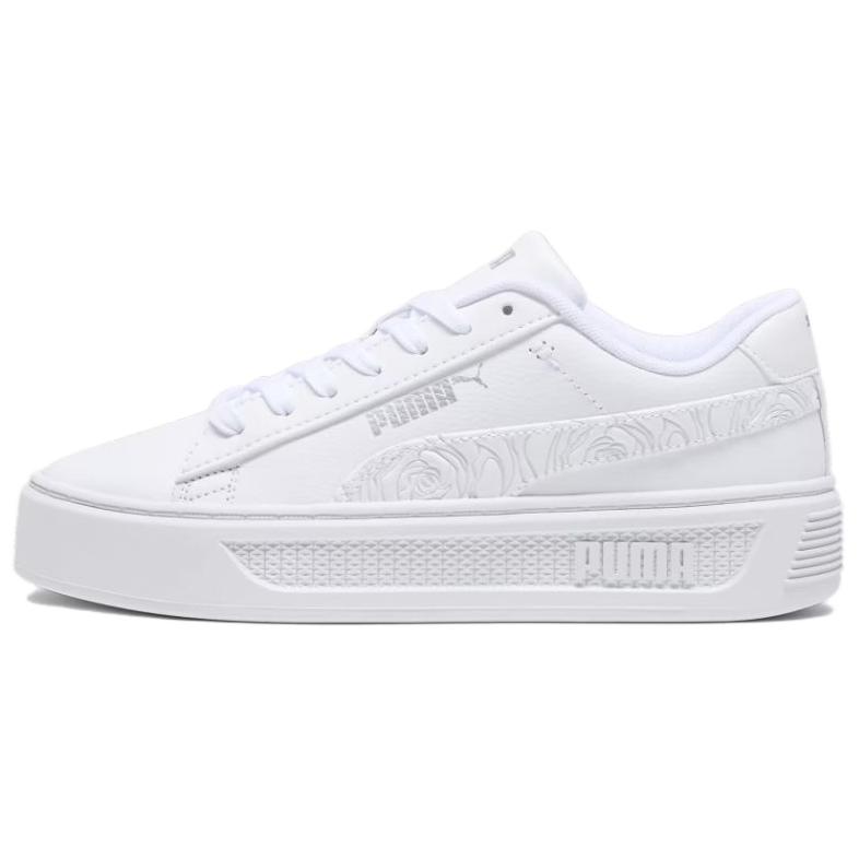 Puma  Smash Platform v3 White Silver Rose Women Sneakers 397578-01 37