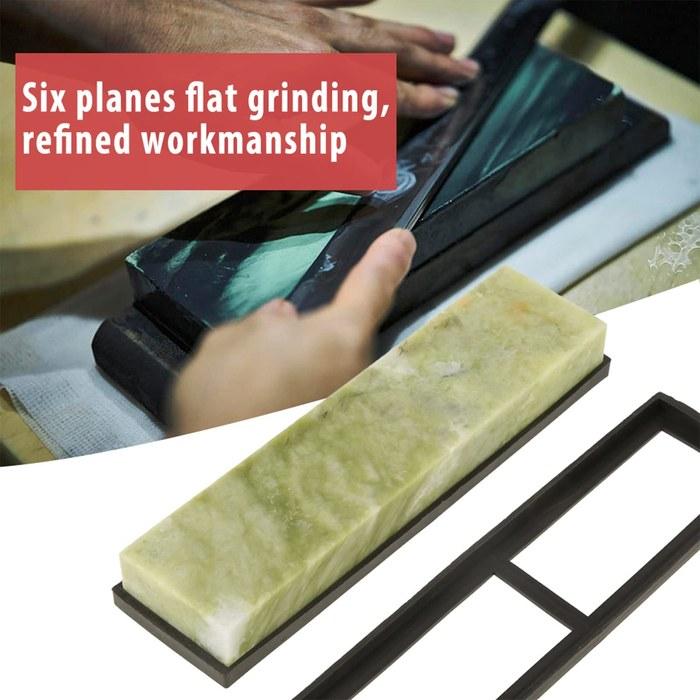 Whetstone Knife Sharpening Stone 10000 Grit with Non-Slip Base, Natural Emerald Finishing Stone 10000+