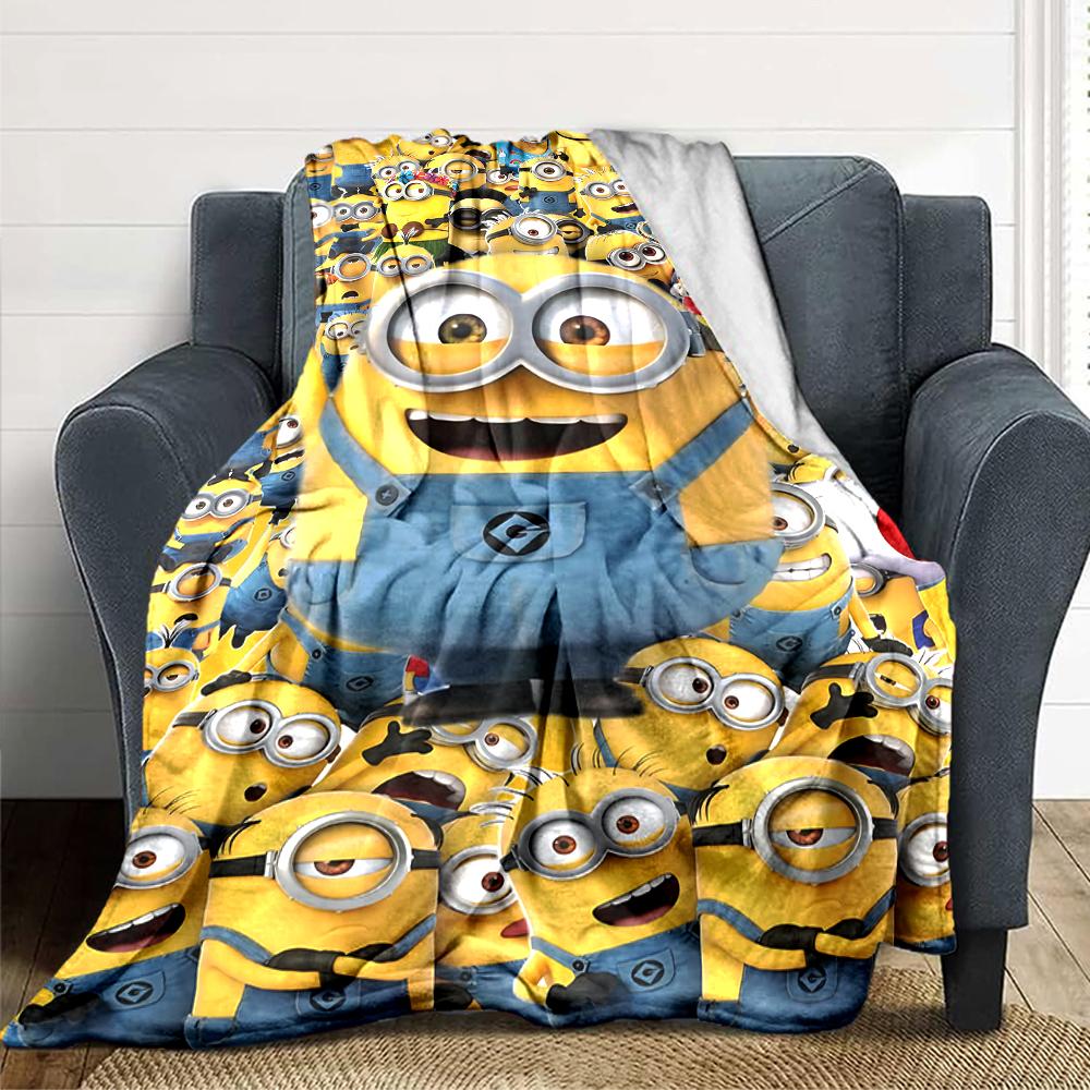 Minion Invasion Blanket Soft Throw Blanket For Home Bedroom Bed Sofa Travel Office Solid Christmas Blanket