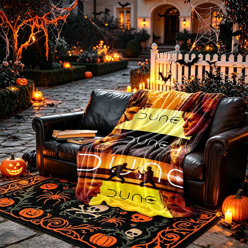 1pc Desert Sci Fi Scene Blanket, Home Printed Throw Blanket - Soft Blanket Gift for Family, Washable Sofa Bed Blanket