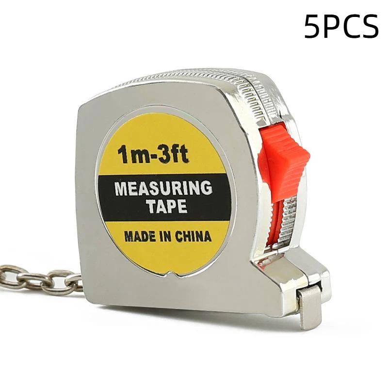 Mini 1 Meter Keychain Tape Measure Electroplated Portable Inch & Metric Dual Scale Small Pocket Steel Measuring Tool