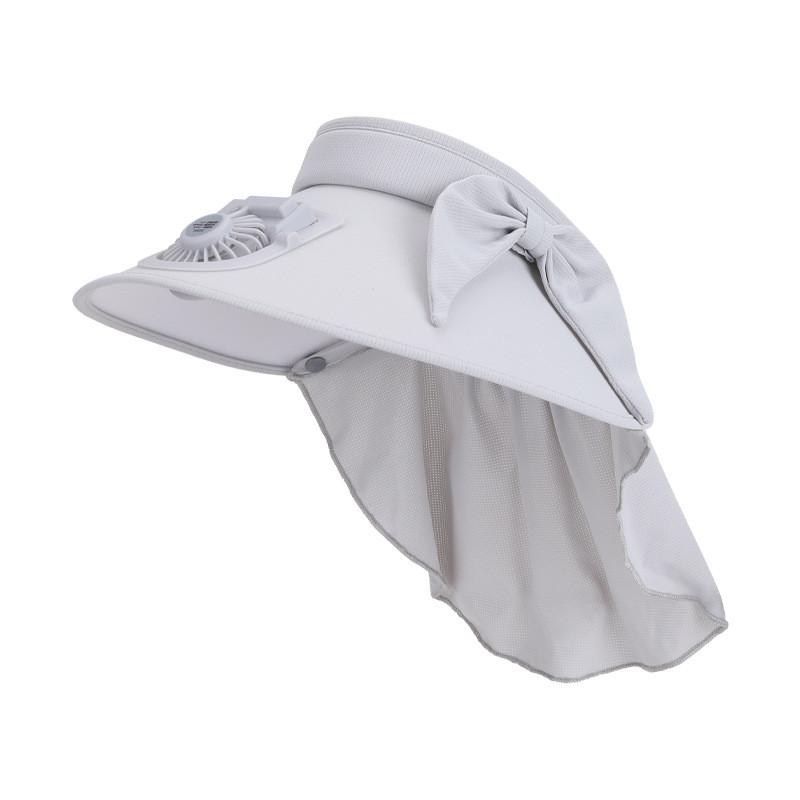 Summer Wide Brim Fan Hat With Breathable Polyester Sunshade For Outdoor Travel Women