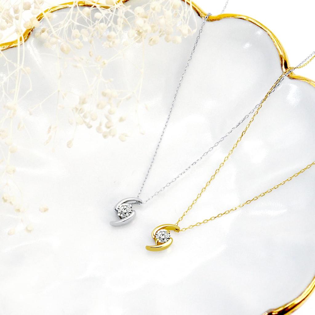 Collier Saturn Diamant 1 Grain Platine PT900 [Lara Christie] 0,1 ct lp51-0006-pt