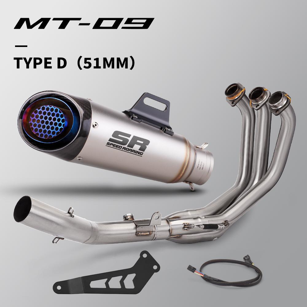 Motorcycle Exhaust Escape Slip On For MT09 MT-09 Tracer 9 900 GT XSR900 2020-2023 Front Link Pipe 51mm Muffler