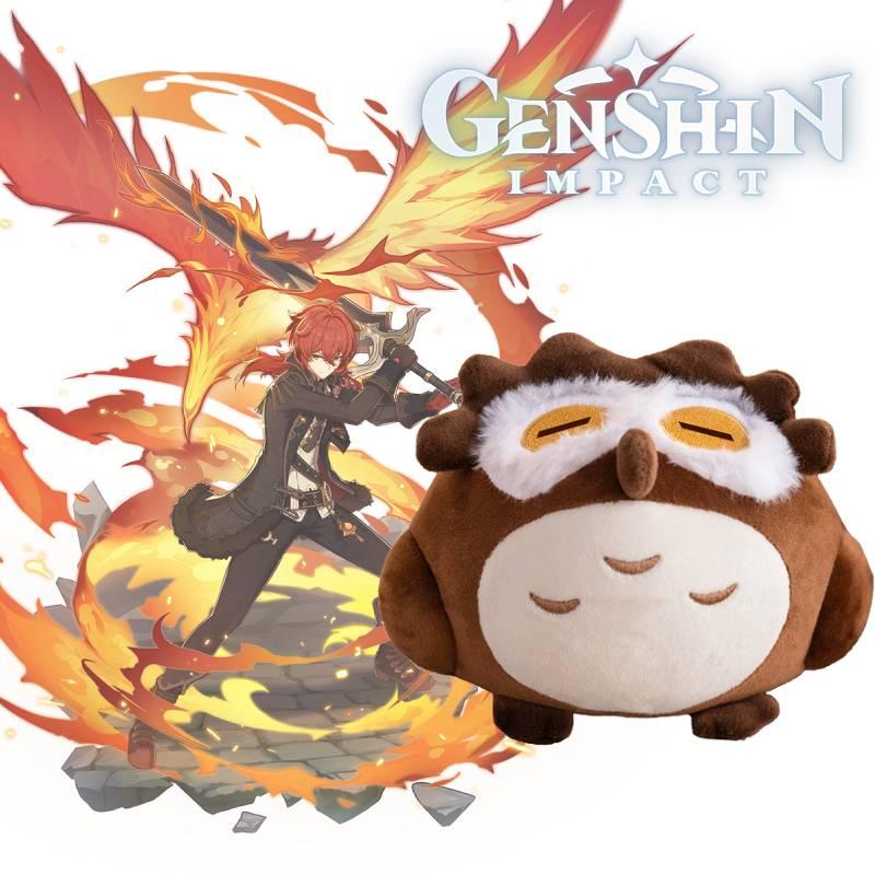 Genshin Impact Diluc Ragnvindr Owl Plush Toy Game Animal Stuffed Doll Kids Gift