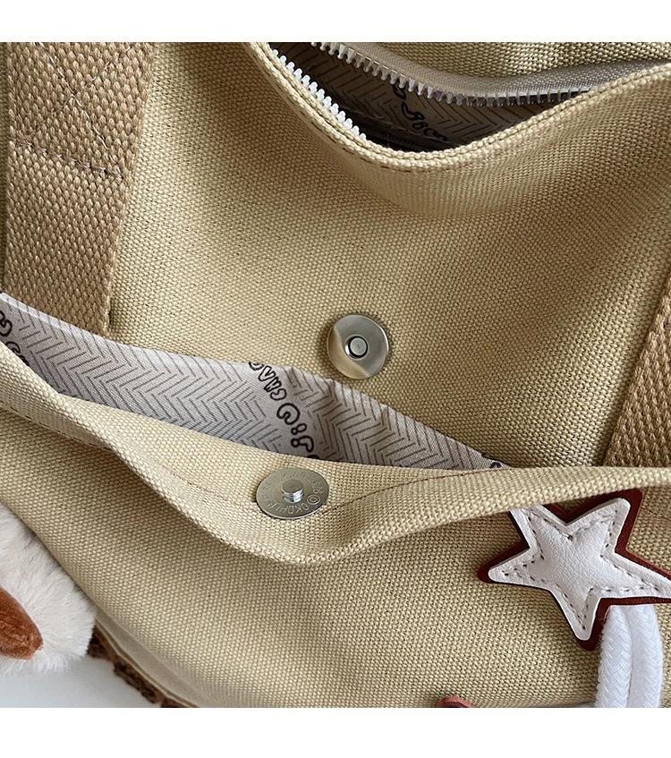 Damen Canvas Tote mit großem Fassungsvermögen - Lässig für den Arbeitsweg & Cartoon-Design, Perfekt für Studentinnen & Mütter