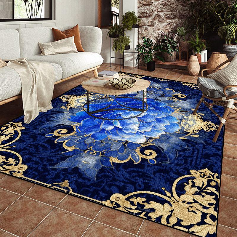 

European Plant Print Carpet Washable Non-Slip Rug for Living Room Bedroom Home Decor Luxury Floor Mat 60x90cm door mat