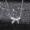 1Pc Fashionable, Inlaid with Synthetic Zircon, Bow Necklace, Fashionable and Versatile