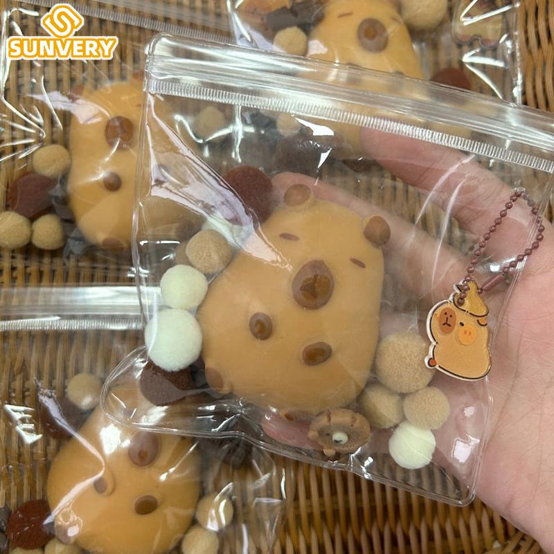 Non-Toxic Capybara Squishy Toy Slow Rebound Cute Brown Bear Animal Stress Relief Fidget Sensory Toys For Kids Adults Decompression Gift