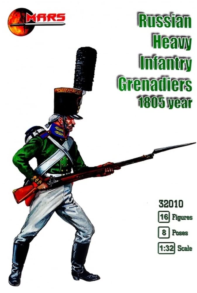 Mars Figures 1/32 Scale Russian Empire Howitzer 1805 Plastic Model Kit (8 Poses, 16 Figures) ORM32010