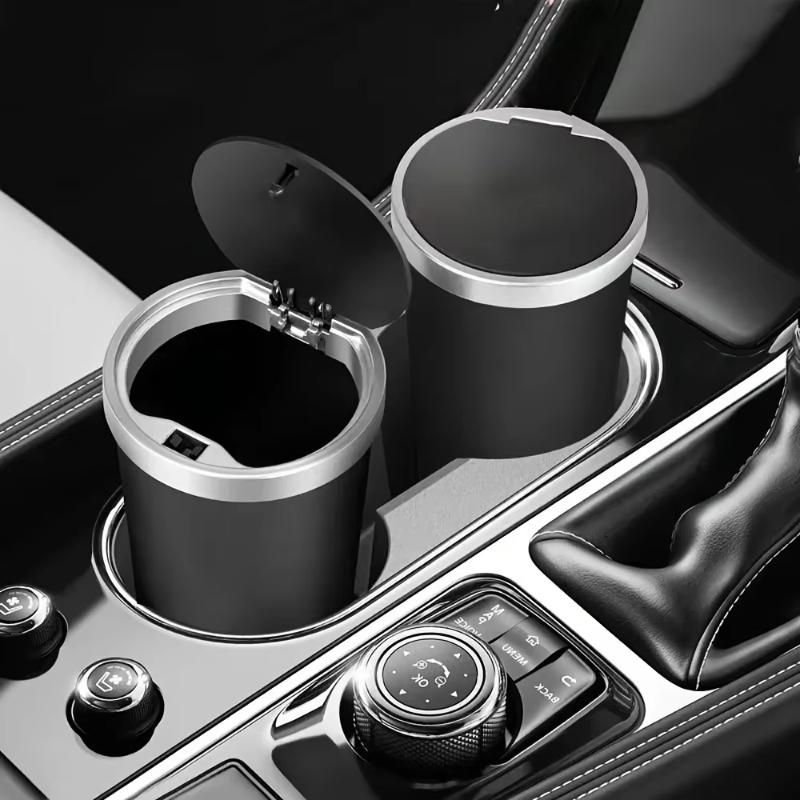 Auto Garbage Bin Ashtray Leak-proof Car Cup Holder Trash Can with Cover Storage Box Bucket Waterproof Acessory