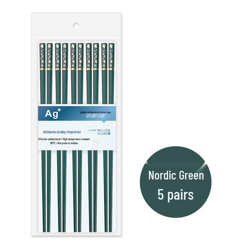 

Nordic-Style Non-Slip Alloy Chopsticks - Japanese-Style Tableware for Home Kitchen (E18)