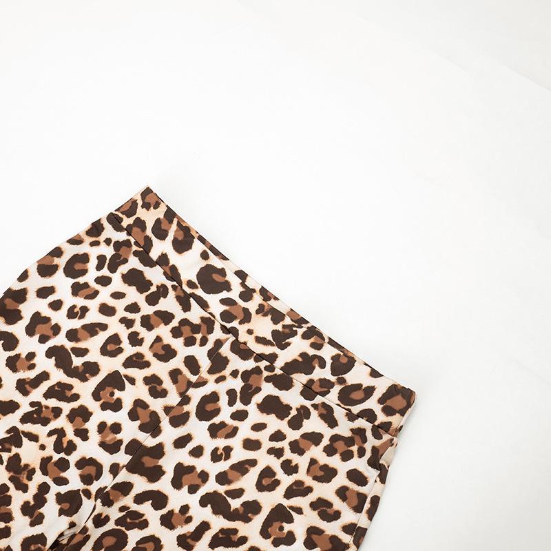 European & American Style Leopard Print High Waist Stirrup Leggings - Slim & Sexy
