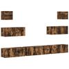 7 piece TV cabinet set smoked oak effect engineered wood