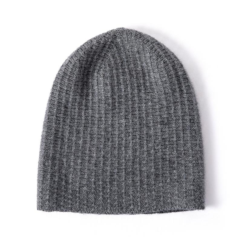 Women 100% Pure Cashmere Beanie Hat Rib Knit Solid Color Winter Warm Soft Slouchy Skullies Cap Cold Weather Accessory