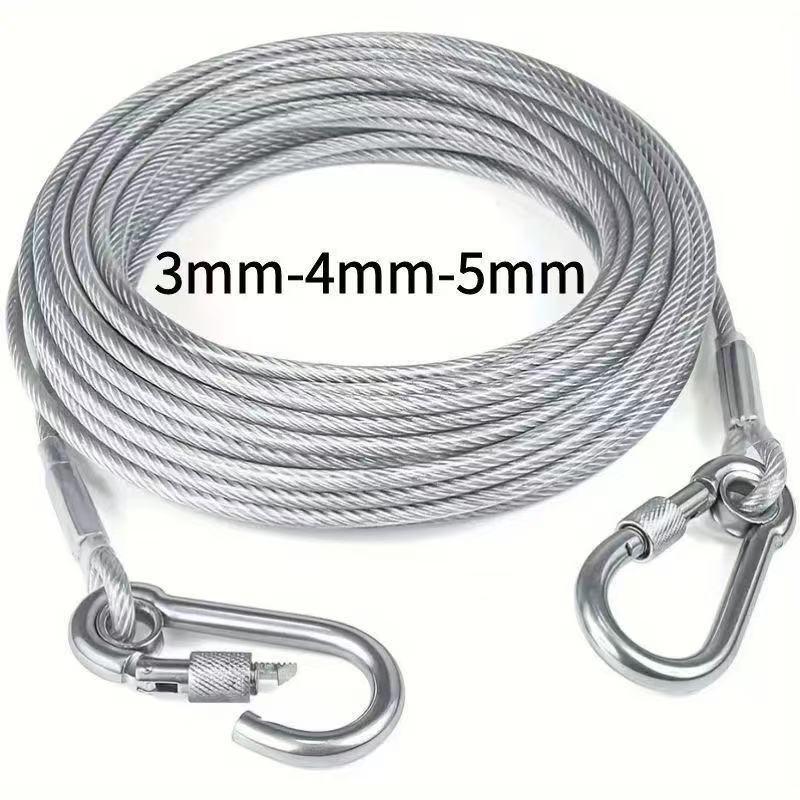 Heavy-Duty Steel Wire Dog Leash Extension, 3m & 6m – Durable, Bite-Resistant Chain for Large Dogs