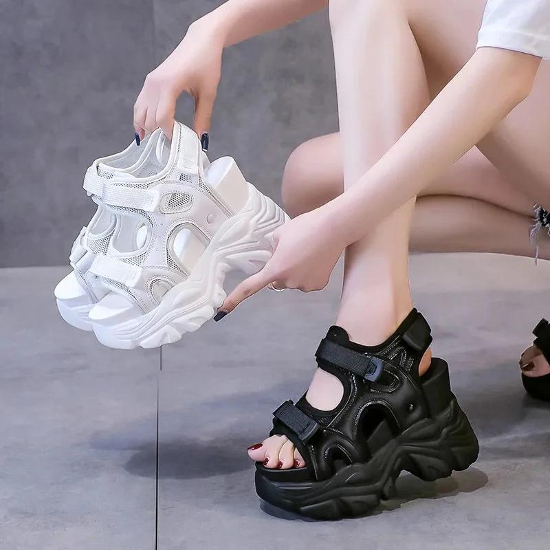 Fashion High Heels Sandals Women Shoes New Summer Wedges Height Increasing Ladies Sandal Platform Chunky Shoes Sandalias Mujer