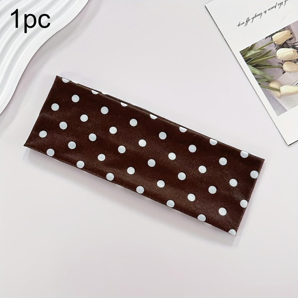 1pc Women's Stylish Polka Dot Headband Sweat-Wicking Workout Hairband Secure Fit For Yoga Running Gym Travel Casual Wear
